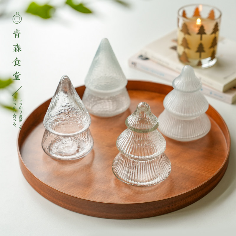 〈青森食堂〉日本入creer复古做旧圣诞树装饰首饰玻璃罐节日摆件