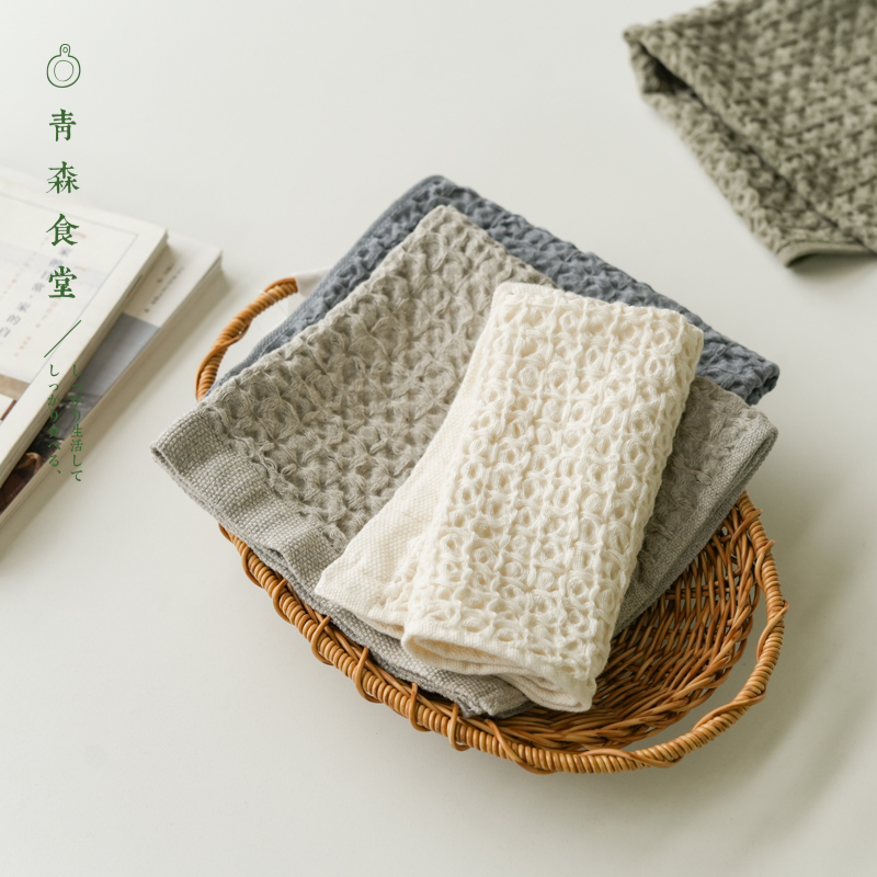 kontex今治华夫格棉麻吸水垫毛巾