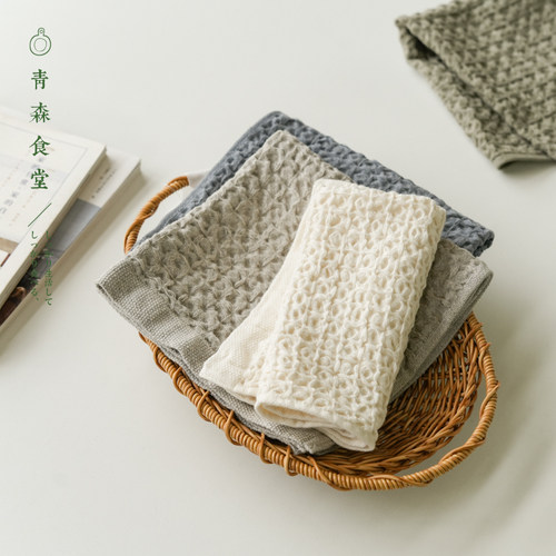 kontex今治华夫格棉麻吸水垫毛巾