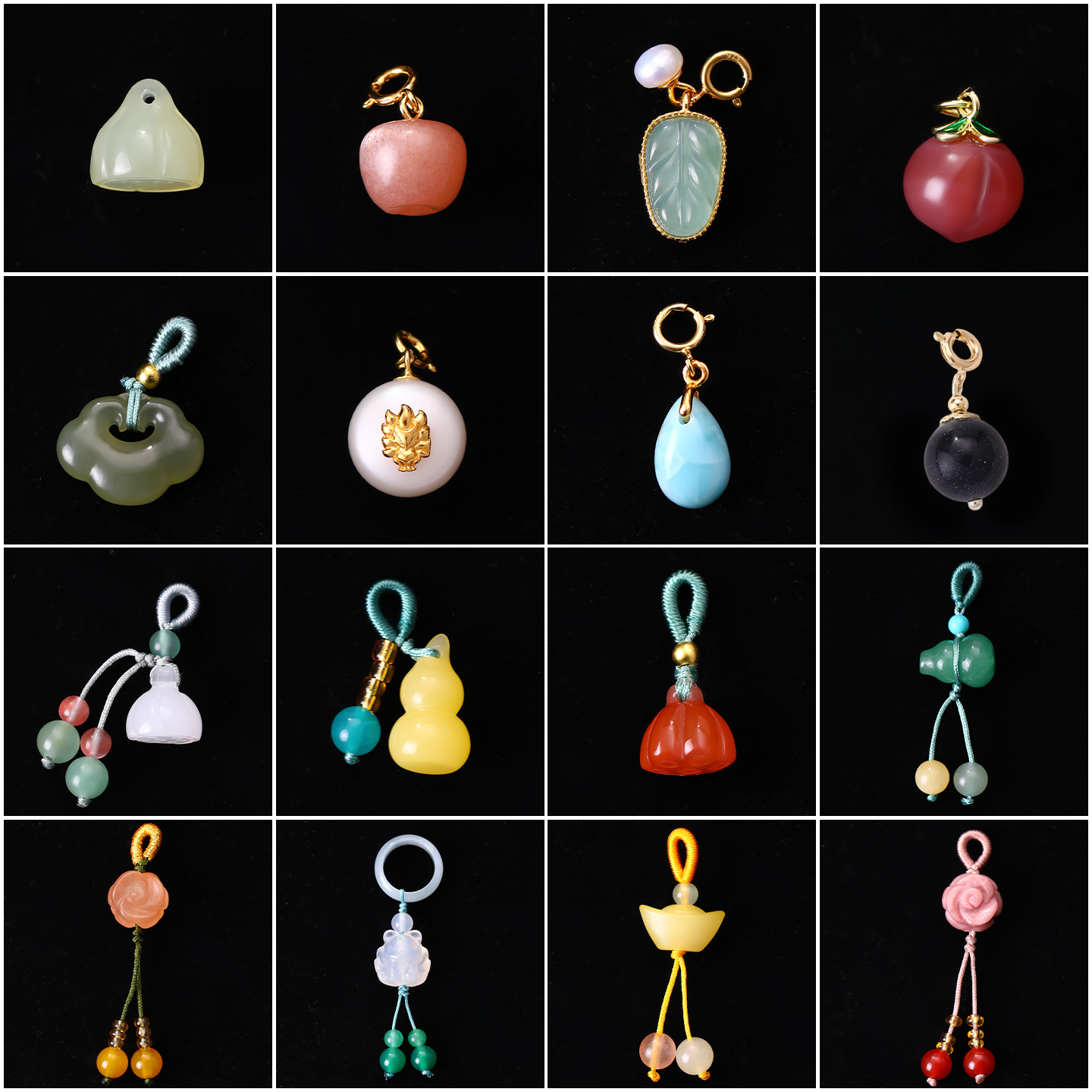 天然翡翠小滴溜配件diy串珠手链和田玉玉石玛瑙提溜手串吊坠配饰