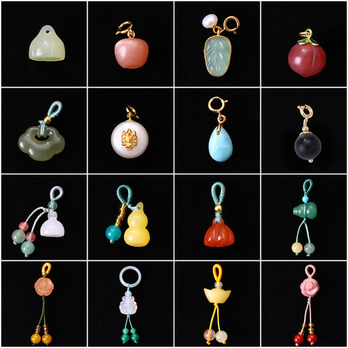 天然翡翠玉石蜜蜡小滴溜diy配饰