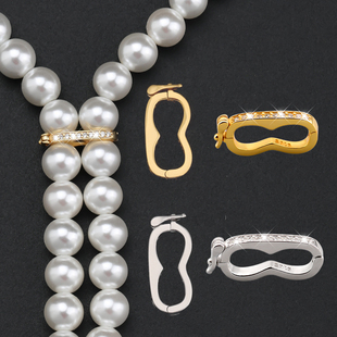 925纯银珍珠项链缩短调节扣配件手工diy手链夹扣固定卡扣定位扣头