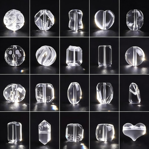 天然白水晶散珠diy串珠手链配件