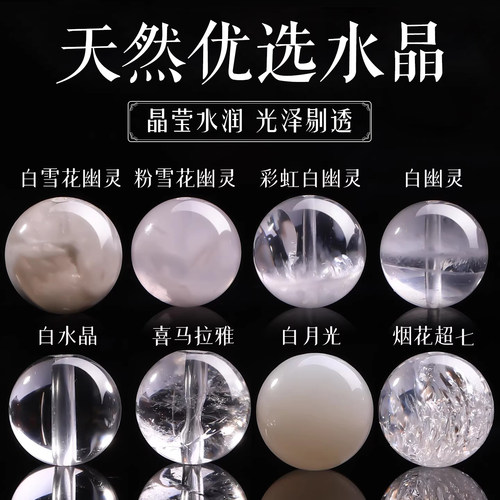 高冰高透缤纷多宝白水晶散珠合集