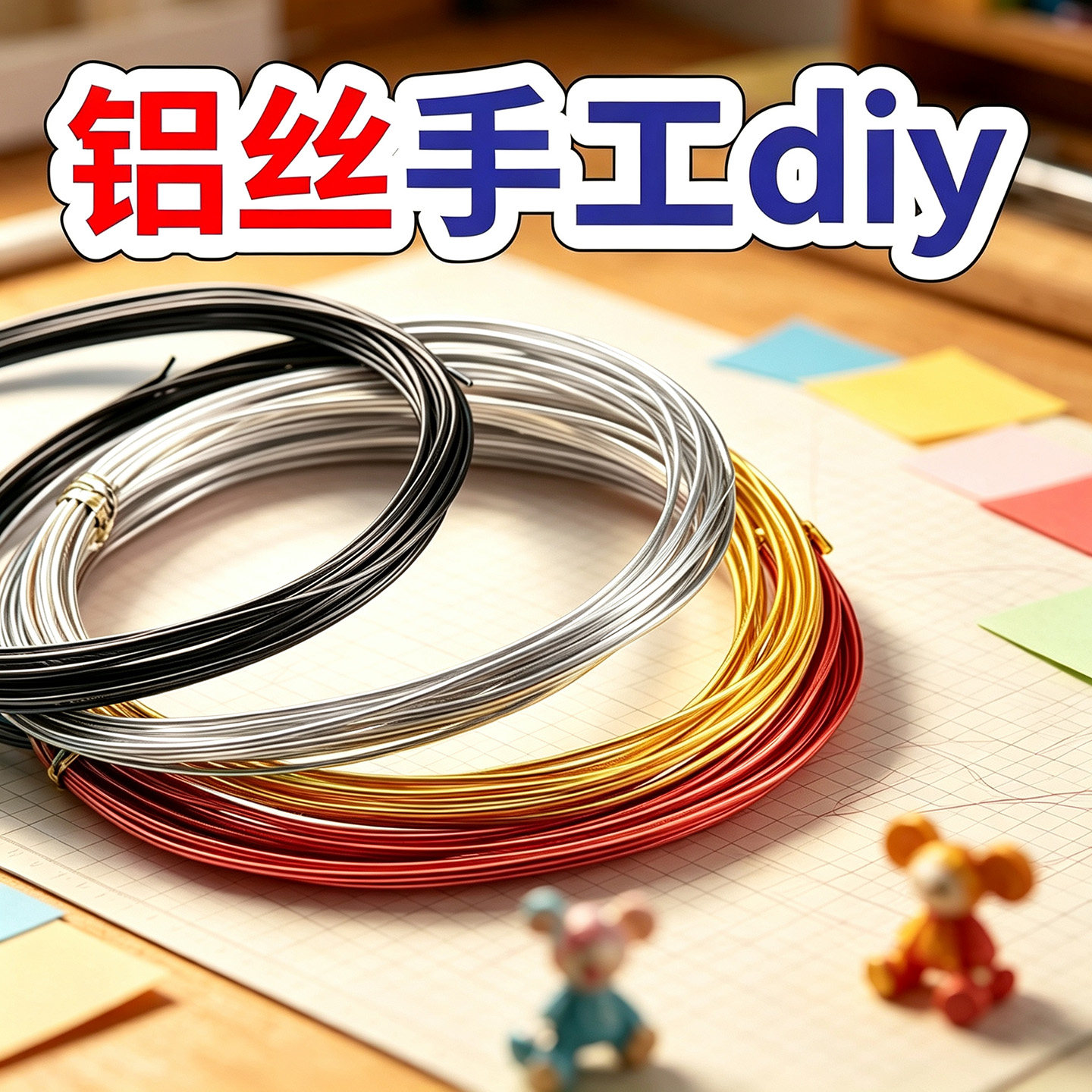 铁丝手工diy儿童款创意铝丝工艺品定型丝线材料彩色铝线造型线材