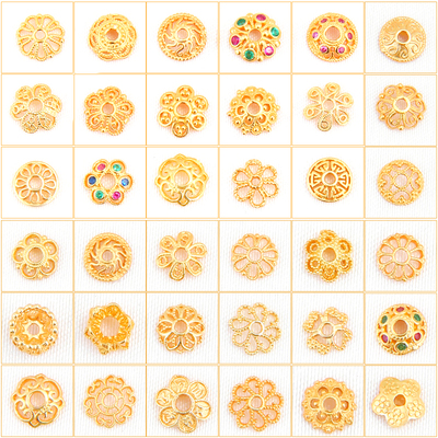 S925纯银花托配件高保色diy材料