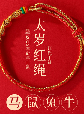 马本命年太岁红绳手链护身符手绳