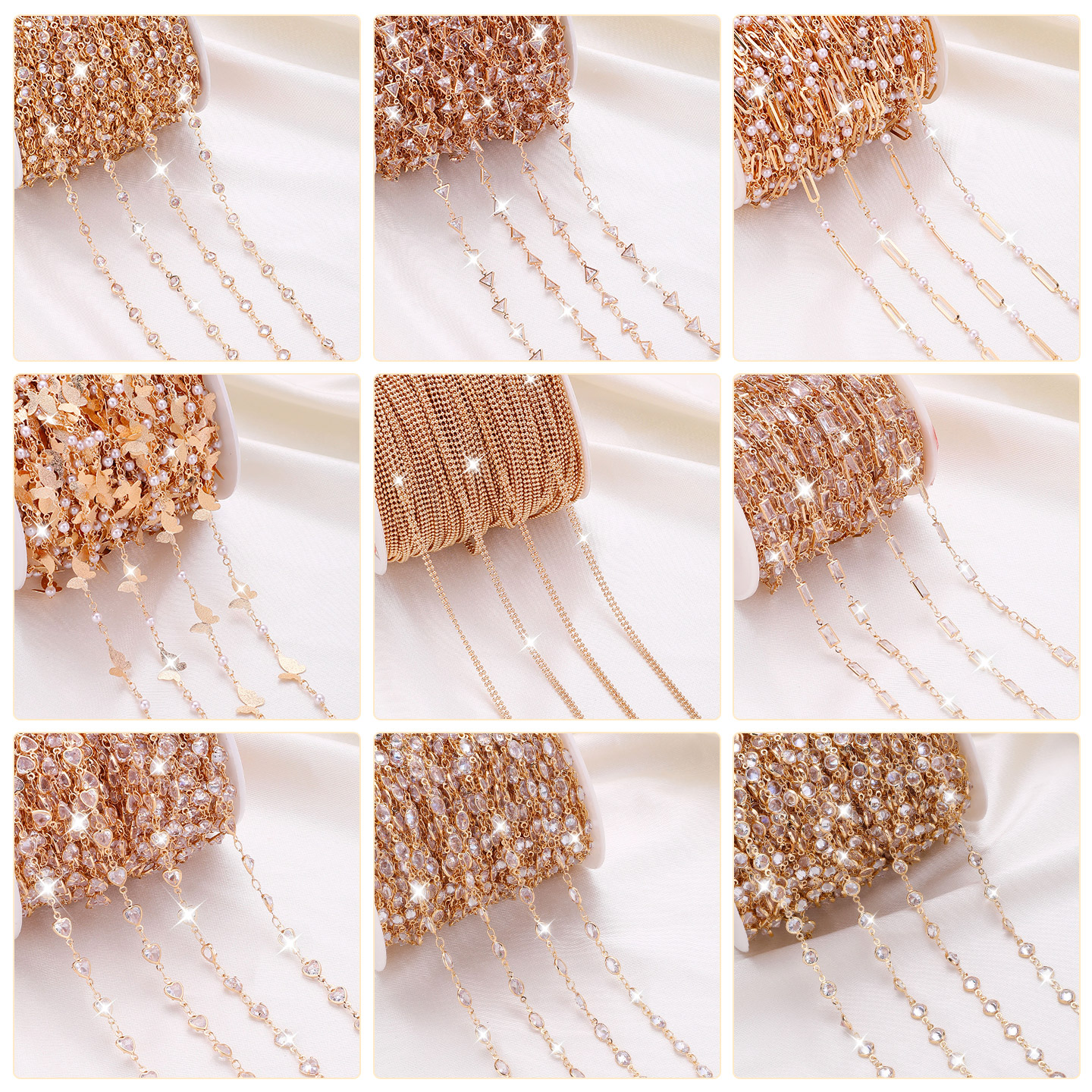 包14K金链条配饰高保色镶钻配件