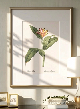 法式高级感复古客厅挂画美式乡村卧室床头装饰画餐厅玄关壁画兰花
