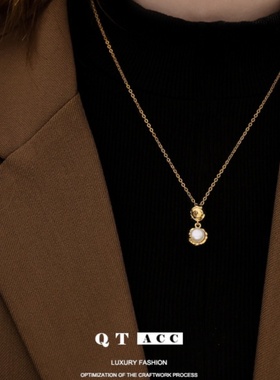 国潮轻奢复古女百搭复古珍珠项链