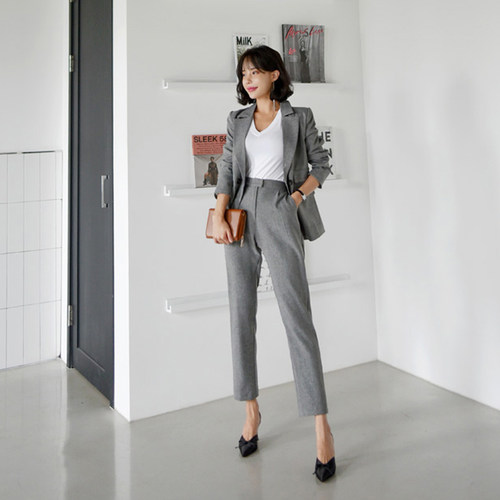 时尚灰色小西装外套职业装面试服