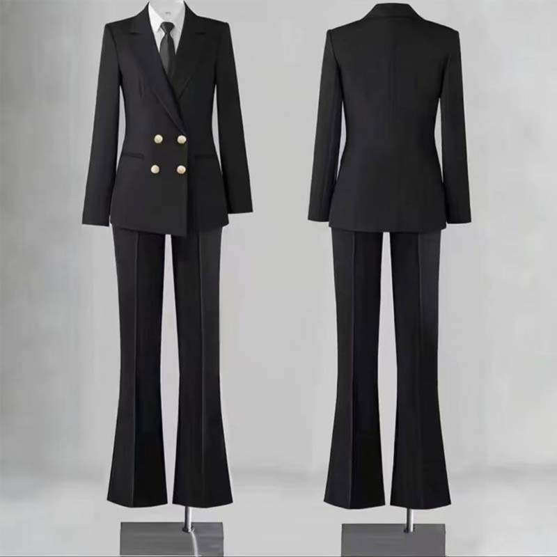 西装金属扣套装面试正装新款