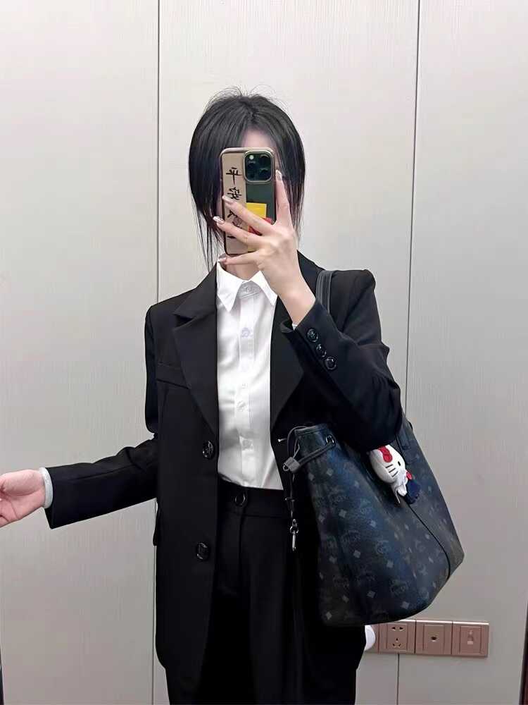 2025春秋新款职业西装正装女套装大学生面试公务员宽松西服外套