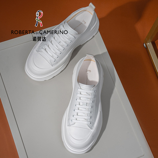 意大利诺贝达男鞋男士休闲鞋男真皮厚底增高青年小白鞋男款贝壳头