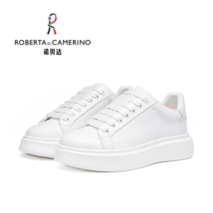 意大利诺贝达男鞋男士休闲皮鞋真皮厚底小白鞋男款百搭加绒板鞋子