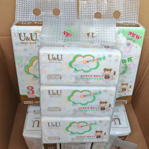 U&U卡通印花抽纸抑菌130抽3层