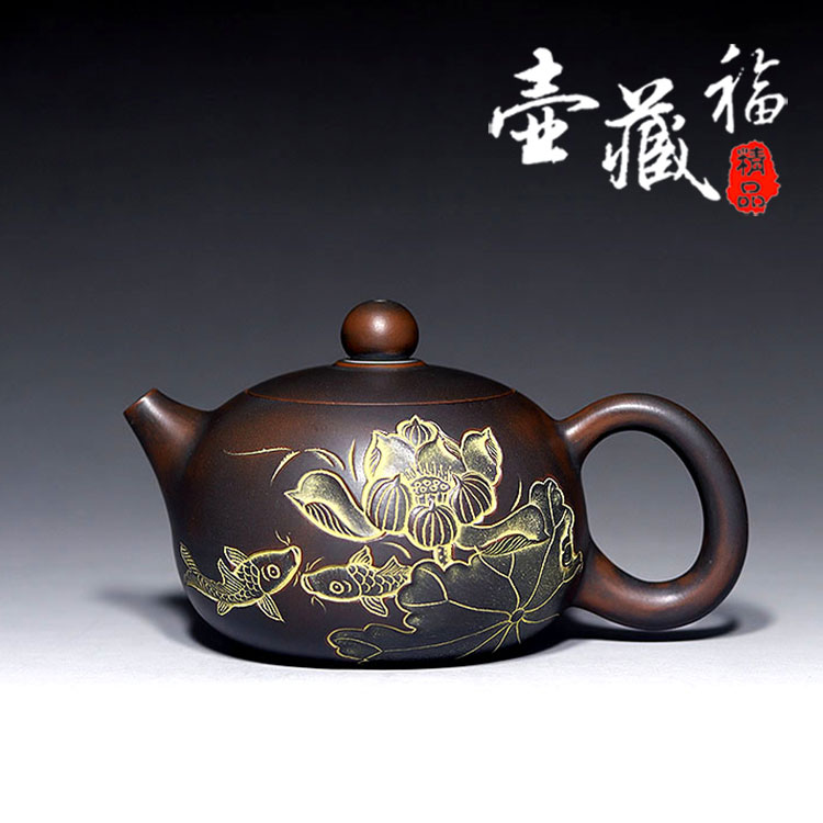 钦州坭兴陶茶壶泡茶壶茶具精品纯手工紫泥壶非紫砂壶家用西施壶