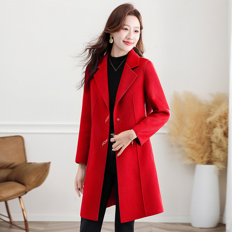 KEAISHI香港轻奢女装春季新款时尚洋气妈妈毛呢外套高端品牌大衣