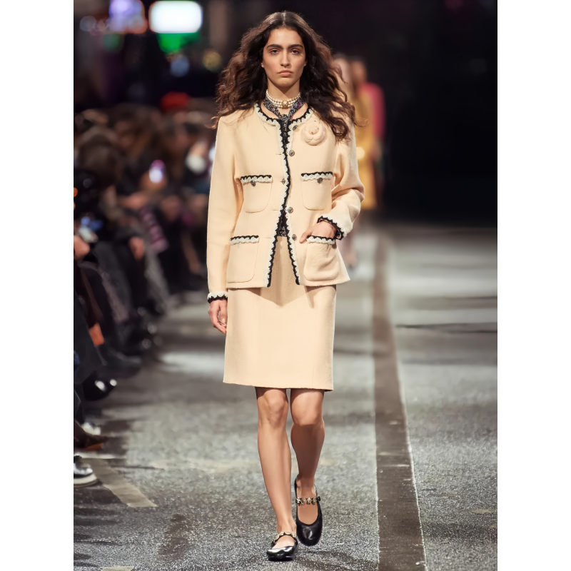 徐开开小香风常规粗花呢珍珠织带