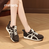 妙丽加绒厚底德训鞋 女冬季 MILLIE 保暖拼接舒适系带运动休闲鞋
