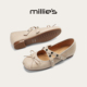 玛丽珍鞋 女2026春季 新款 MILLIE 铆钉蝴蝶结芭蕾鞋 妙丽法式 单鞋