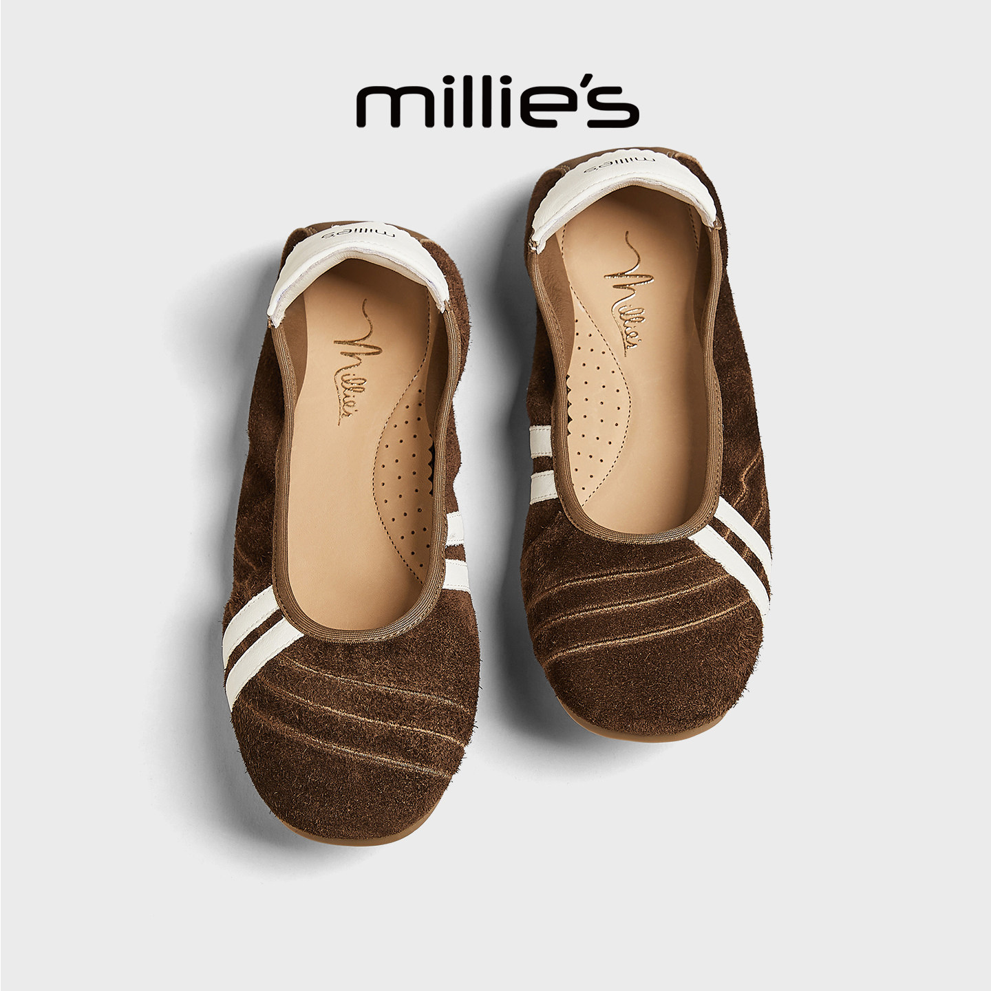 MILLIE'S/妙丽平底芭蕾舞鞋女2026新款玛丽珍鞋软底百搭浅口单鞋,女鞋,时尚芭蕾鞋,淘宝优惠券,粉丝福利购,淘宝优惠卷