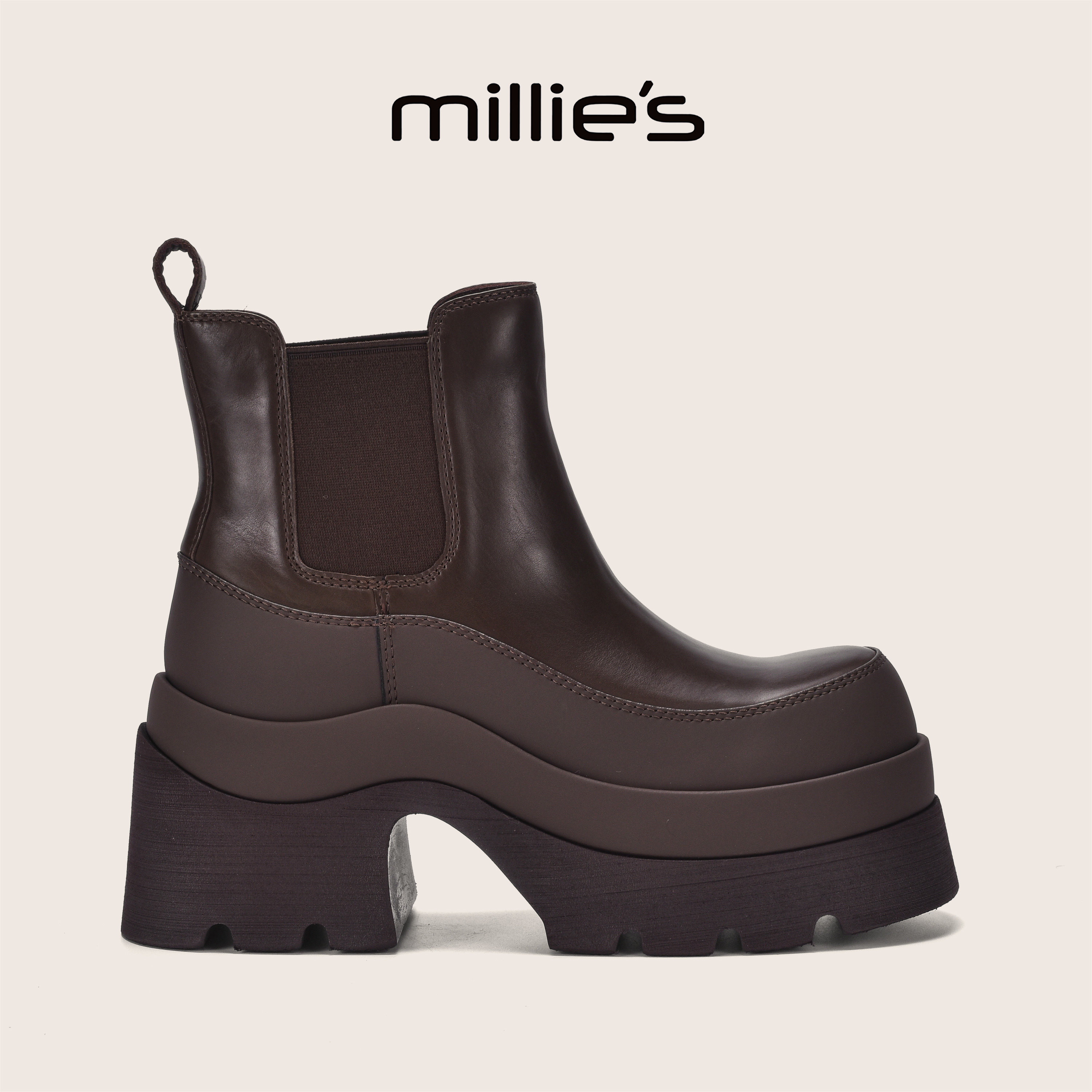 MILLIE'S/妙丽官方旗舰店冬季加绒巨好看马丁靴增高显瘦不累脚女C
