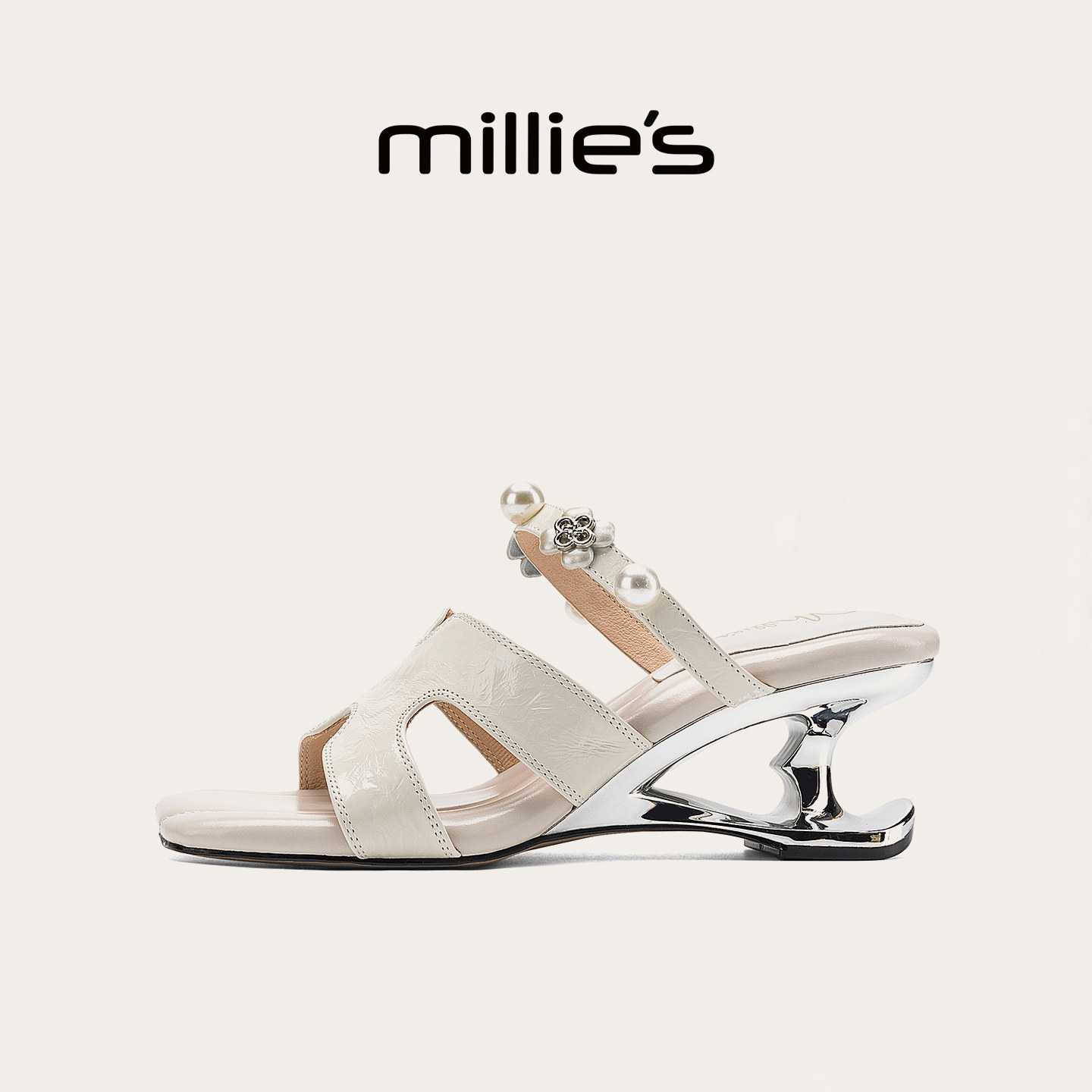 MILLIE'S/妙丽配裙子一字拖女外穿2026夏季新款仙女风气质凉拖鞋