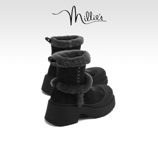加绒保暖防滑短靴马丁靴 妙丽厚底雪地靴女2025秋冬新款 MILLIE