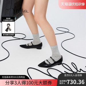 妙丽小尖焦玛丽珍2023秋新款时尚气质通勤尖头法式女单鞋SFT22CQ3