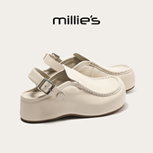 一脚蹬懒人鞋 妙丽厚底包头拖鞋 增高凉鞋 女外穿2026新款 MILLIE