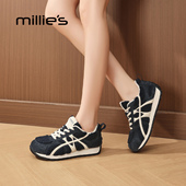 妙丽加绒保暖德训鞋 休闲风运动风轻职风冬季 MILLIE 棉鞋 学院风