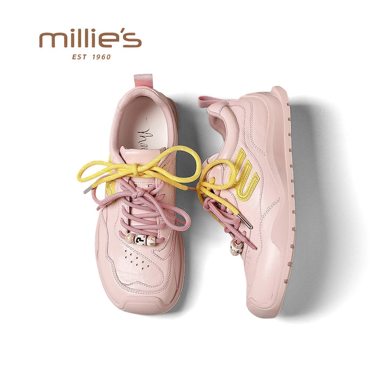 MILLIE'S/妙丽小众厚底板鞋2026春季爆款百搭设计感韩系休闲女鞋