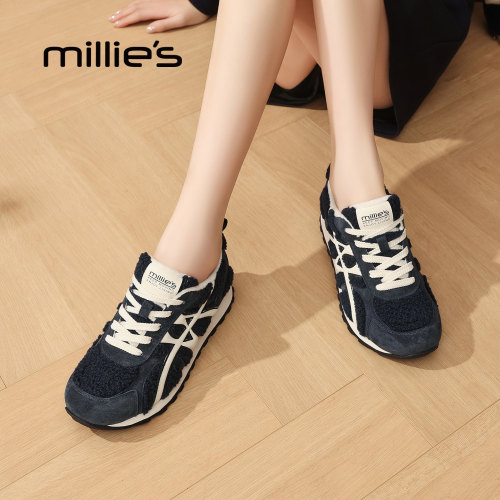 MILLIE S/妙丽女鞋跑道休闲健步增高女子公路德训鞋耐磨保暖