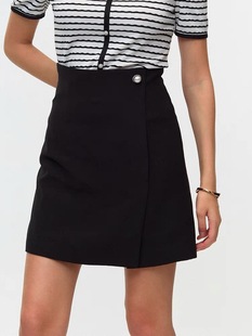 特价大雅家firststation简约黑色A型一片式半身裙22春夏新款3216C