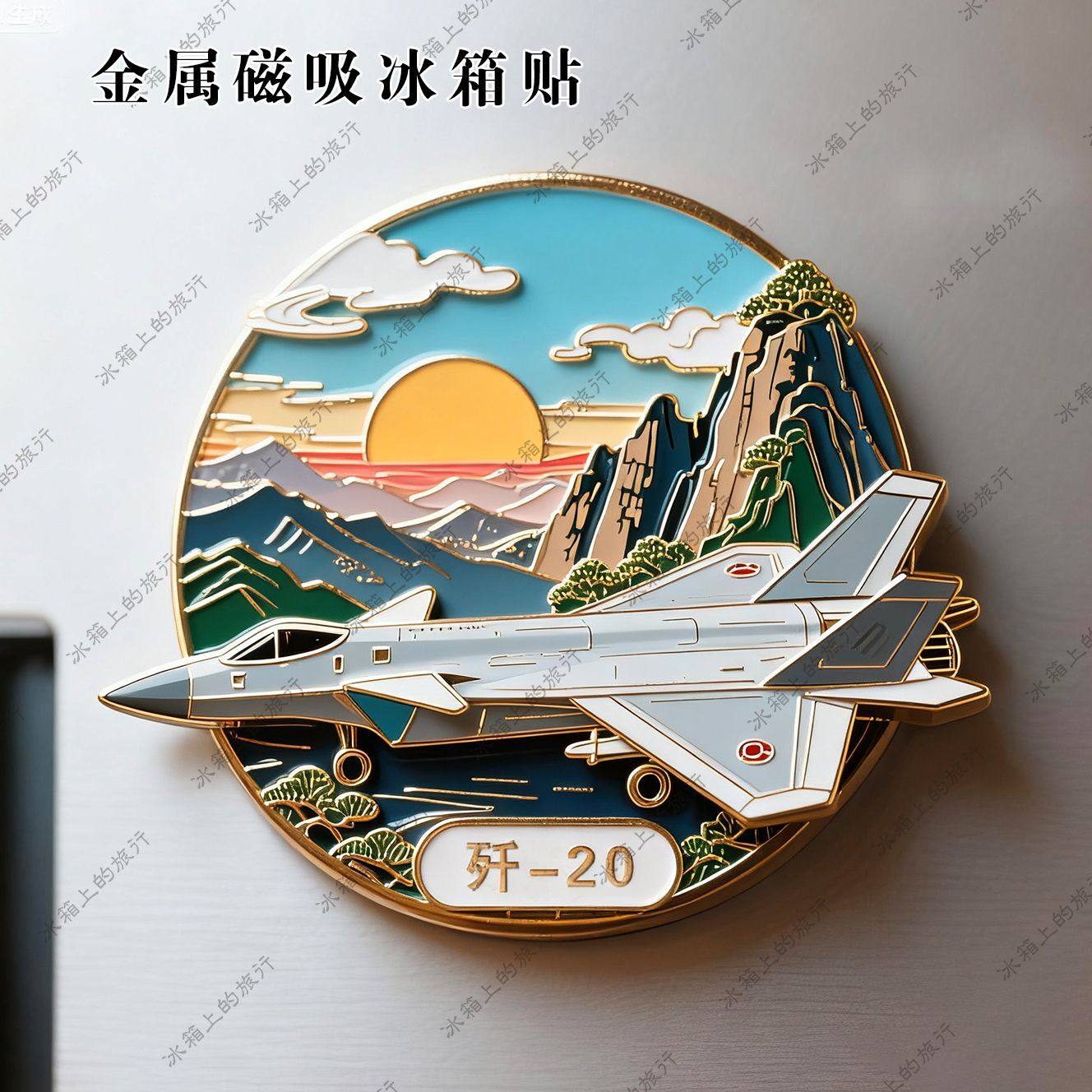 爱我中华歼20金属磁吸冰箱贴