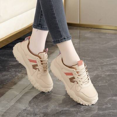 德国踩屎感登山加绒运动鞋女鞋2026新款秋冬保暖棉鞋皮面防水旅游