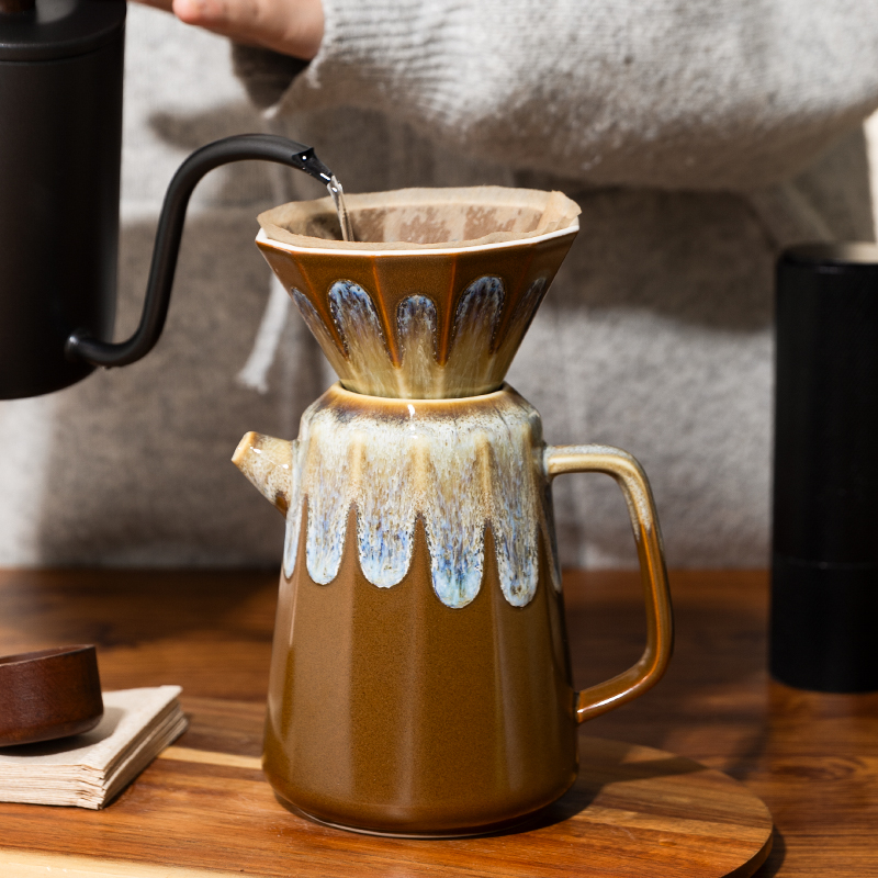 手冲v60滤杯陶瓷流釉咖啡过滤器