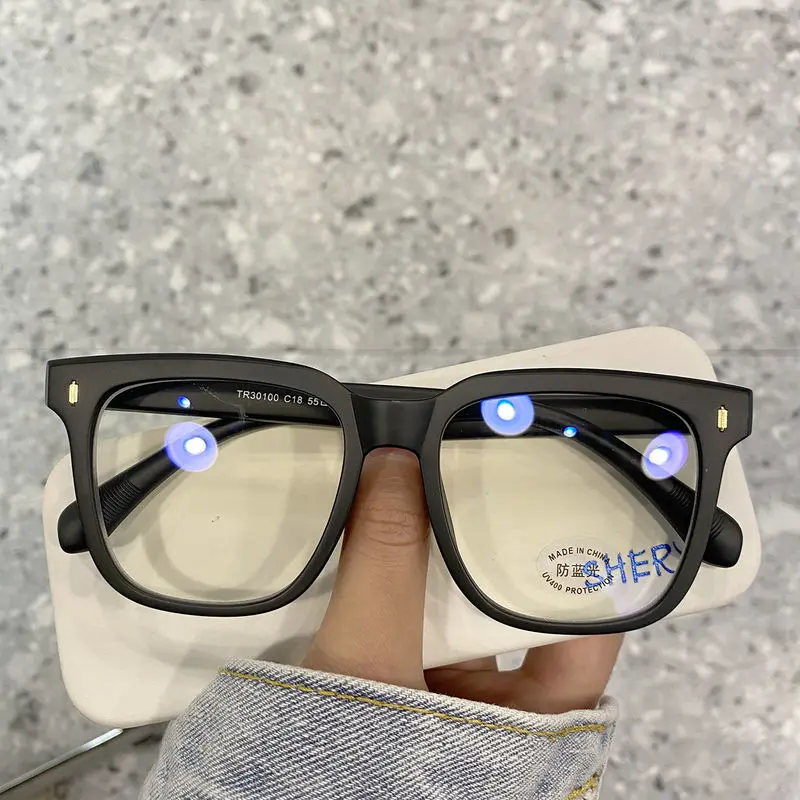 黑框大方框无度数眼镜近视女韩版潮素颜神器圆脸男潮复古平光网红