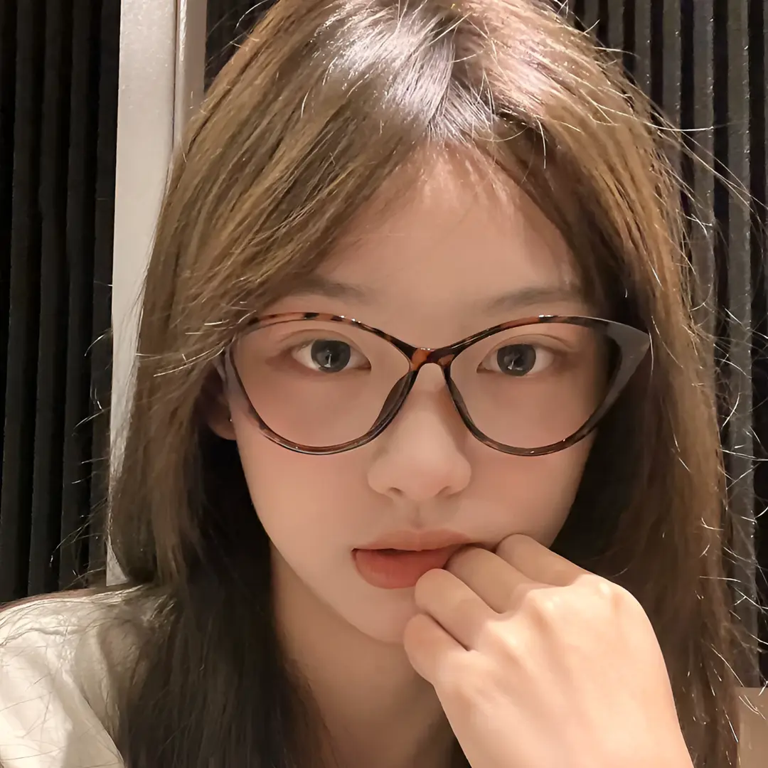 纯欲豹纹猫眼框防蓝光眼镜女生复古大框显瘦素颜神器近视眼镜百搭