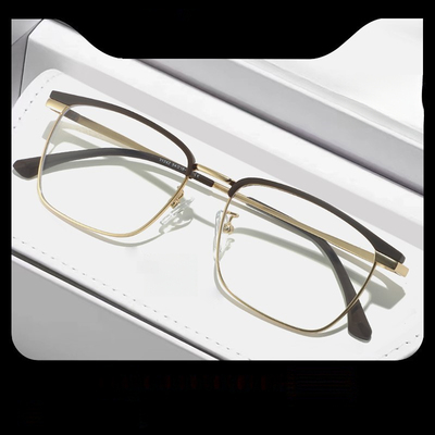 【VIPOL眼镜】斯文气质金属半框近视眼镜男女款可配度数变色防蓝