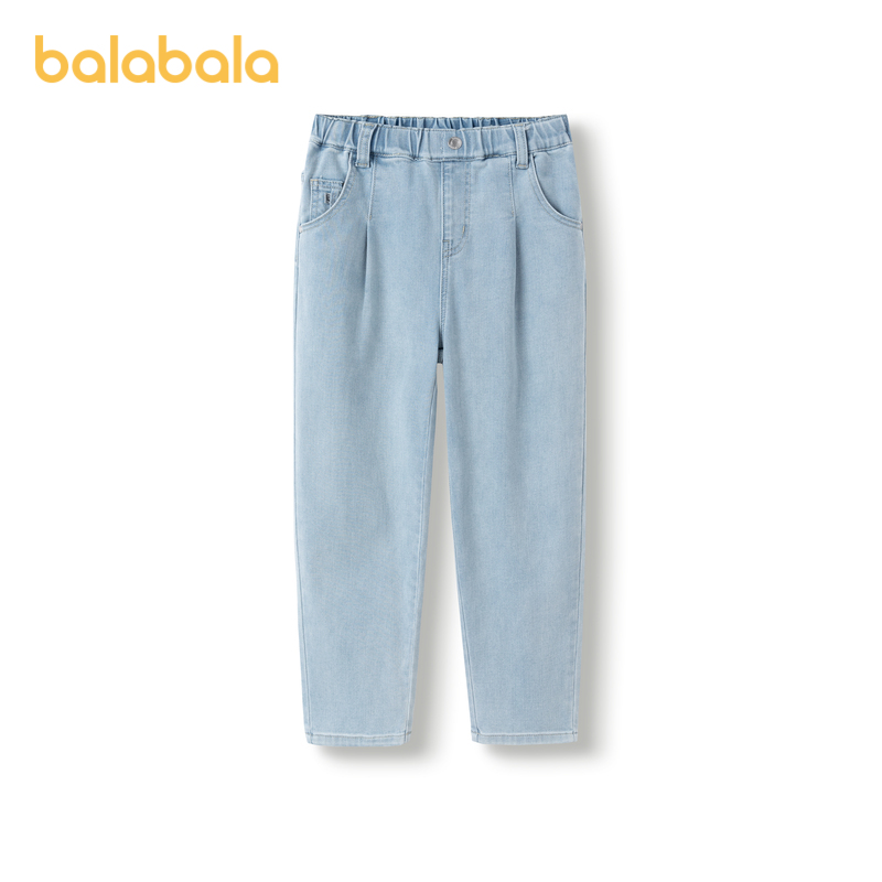 巴拉巴拉女童牛仔裤中大童长裤儿童萝卜裤裤子2025新款秋装童装小