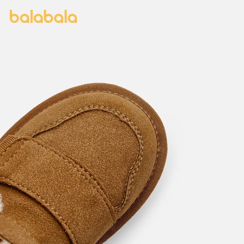巴拉巴拉童鞋儿童雪地靴男童女童短靴2023新款加厚加绒冬户外靴子