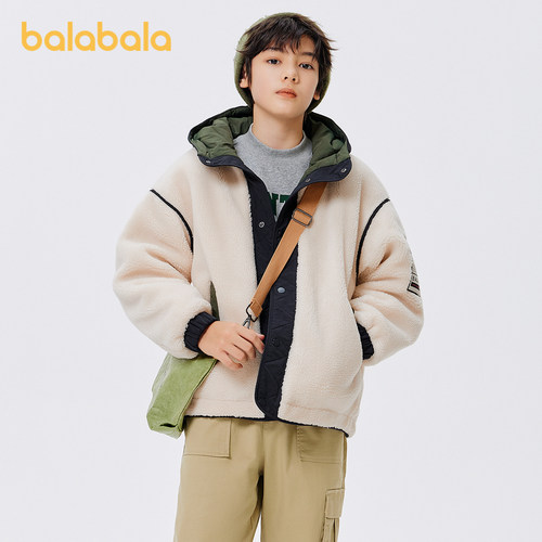 巴拉巴拉棉服男童拼接撞色外套