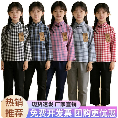 乡村风民国女童补丁演出服