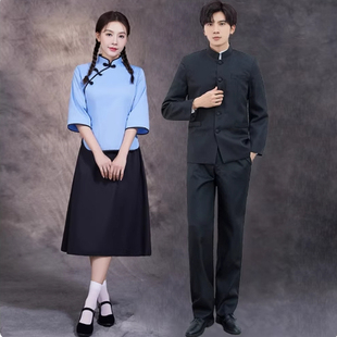 五四青年装学生服装女民国风女装复古中山装男民国时期合唱演出服