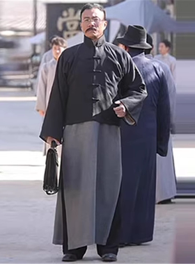 民国装清朝古装长衫马甲套装