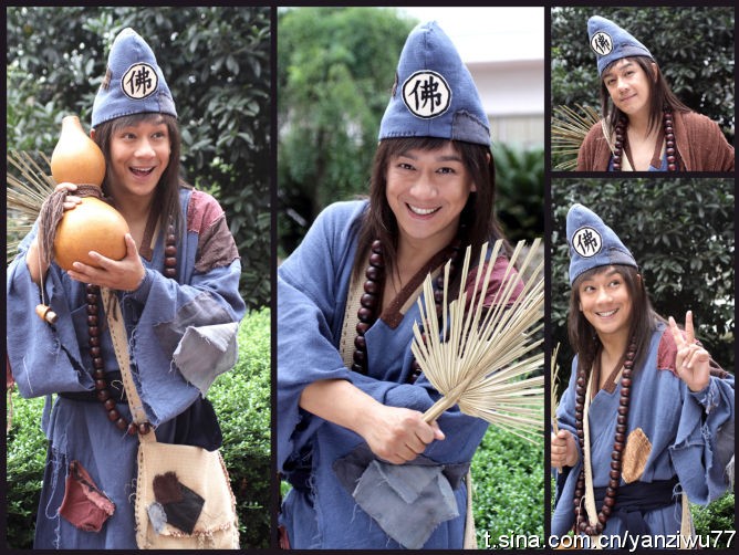 古装济公和尚服装 外套帽子葫芦扇子佛珠全套装电视剧乞丐补丁服