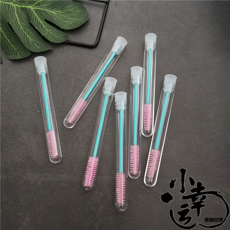 1支无饰品 绿粉刷睫毛刷 水晶杆管装睫毛刷 美睫店赠品 化妆工具