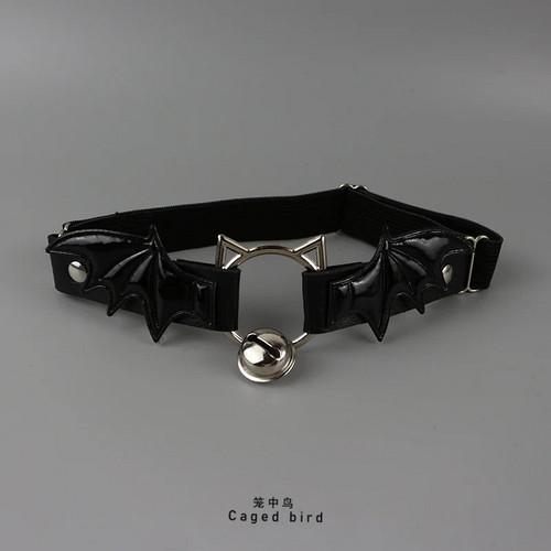 笼中鸟Lolita哥特恶魔翅膀猫咪铃铛腿环y2k带朋克辣妹亚比配饰cos